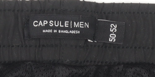 Capsule Men Black Casual Elastic Waist Shorts