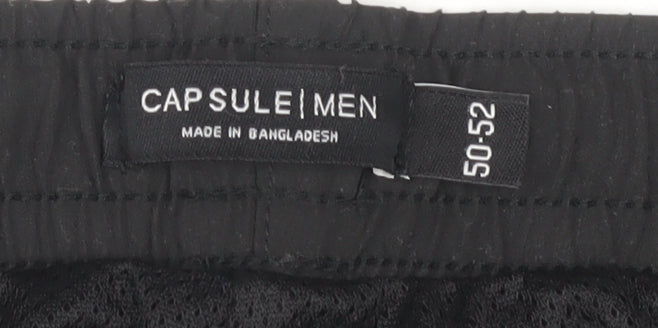 Capsule Men Black Casual Elastic Waist Shorts