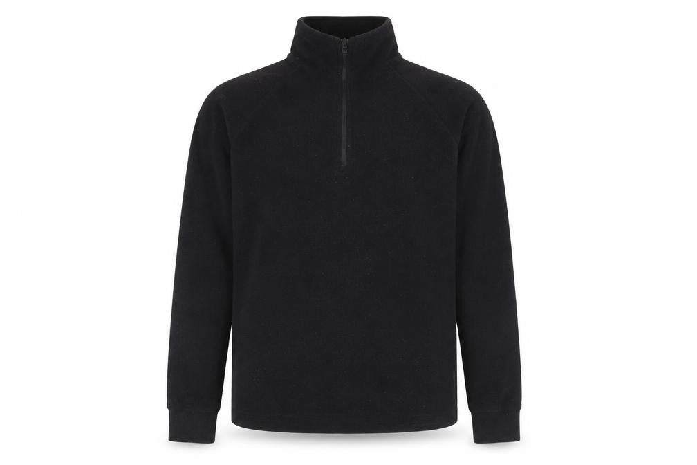 Front view of Trespass Men's Black S Fleece Sweatshirt 1/4 Zip