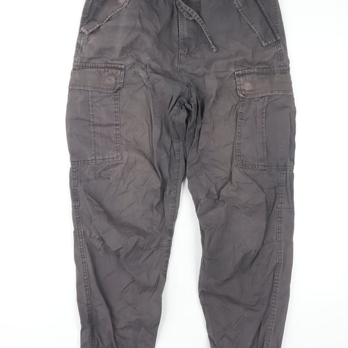 H&M Men's Grey XS Cargo Trousers, Regular Fit