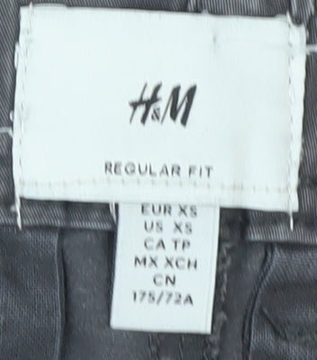 H&M Men's Grey XS Cargo Trousers, Regular Fit