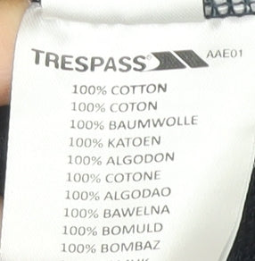 Trespass Unisex Blue Full Zip Hoodie, Size L, Casual Cotton