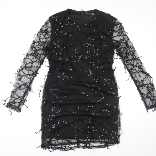 PrettyLittleThing Women's Black Bodycon Dress, Size 14