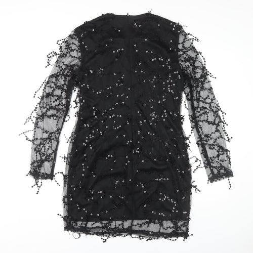 PrettyLittleThing Women's Black Bodycon Dress, Size 14