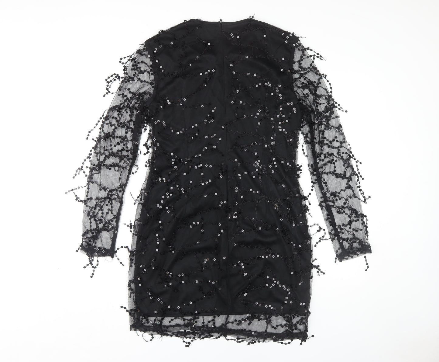 PrettyLittleThing Women's Black Bodycon Dress, Size 14