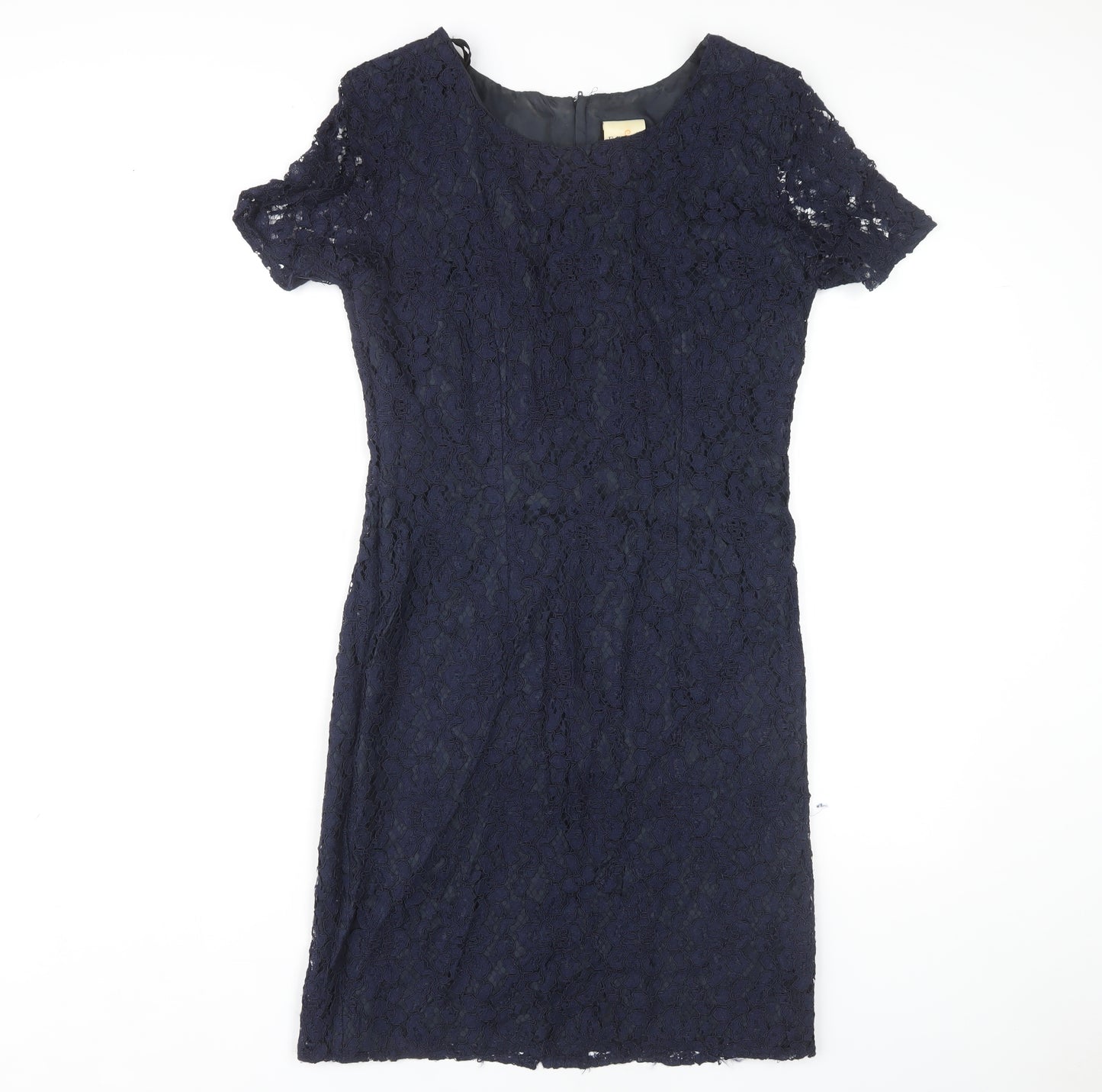Etam Women's Blue Lace Sheath Dress Size 12