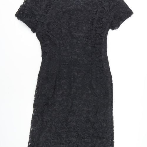 Classic Woman Black Lace Sheath Dress Size 12