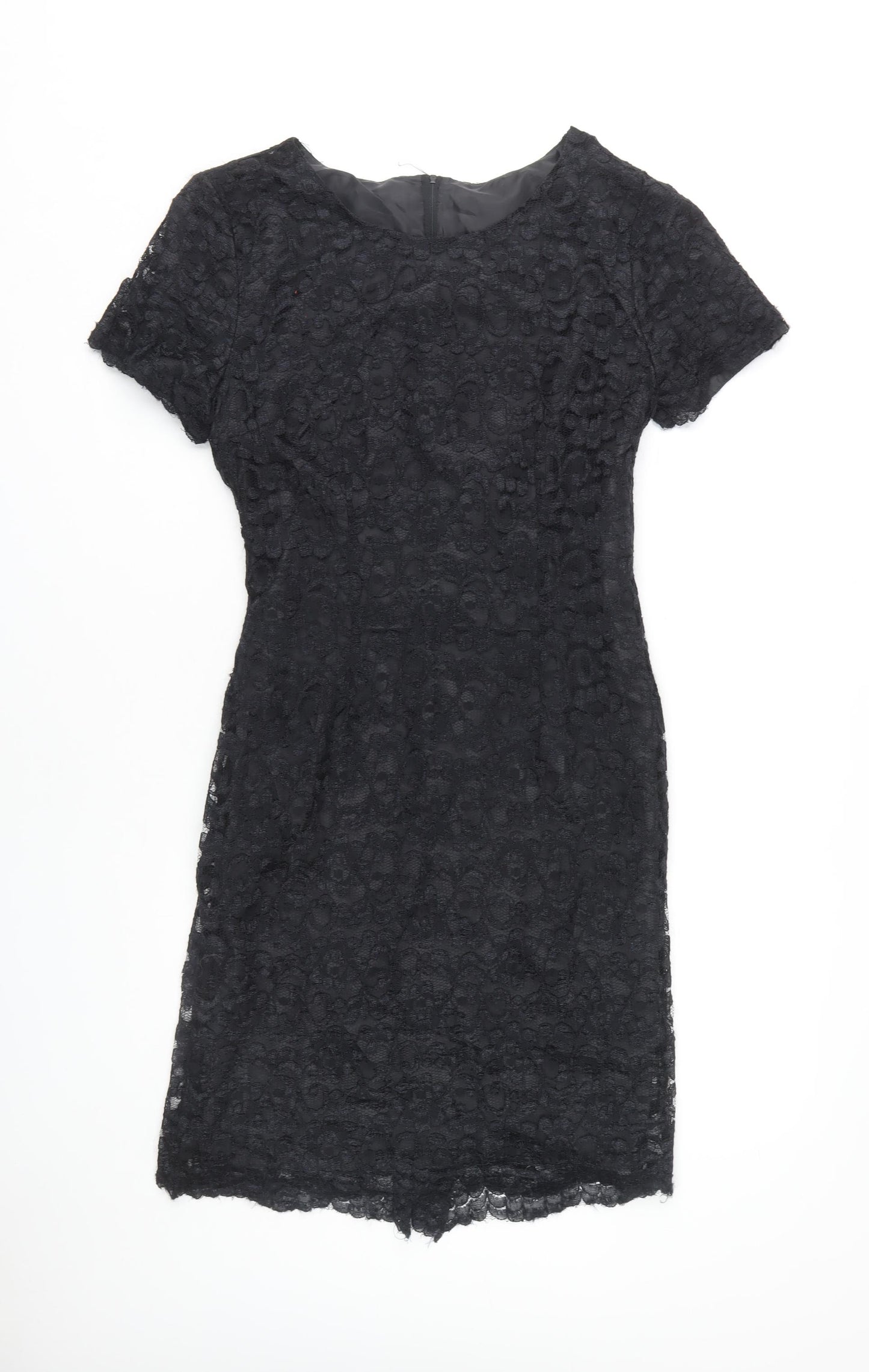Classic Woman Black Lace Sheath Dress Size 12