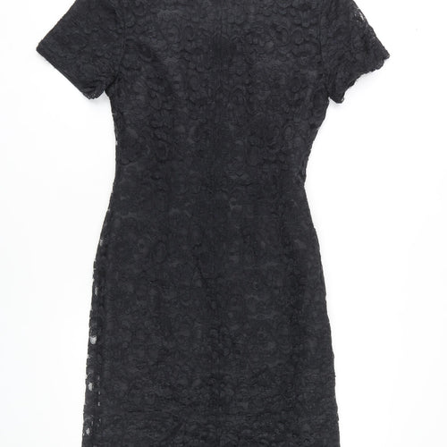 Classic Woman Black Lace Sheath Dress Size 12