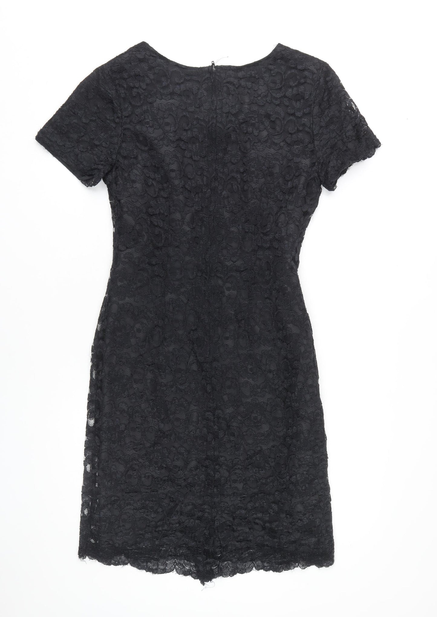 Classic Woman Black Lace Sheath Dress Size 12