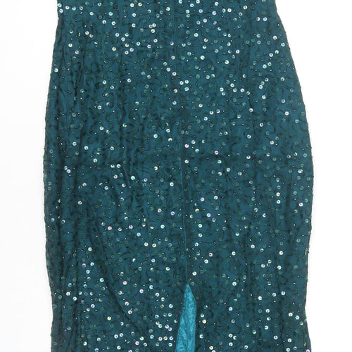 Kaleidoscope Women's Green Sequin Sheath Dress - Size 12