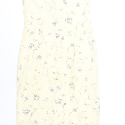 Richards Ivory Silk Floral Dress, Size 12, Women's Summer Wear
