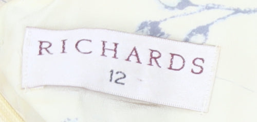 Richards Ivory Silk Floral Dress, Size 12, Women's Summer Wear