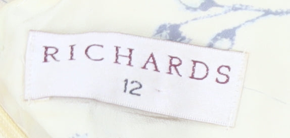 Richards Ivory Silk Floral Dress, Size 12, Women's Summer Wear