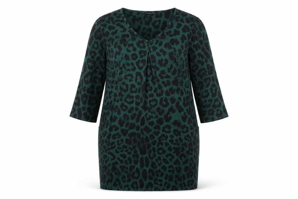 Roman Originals Women's Green Animal Print Dress - Size 14