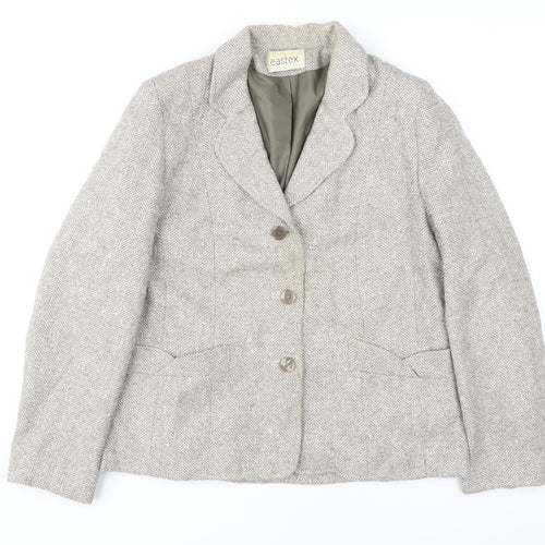 Eastex Women's Beige Tweed Blazer Size 14