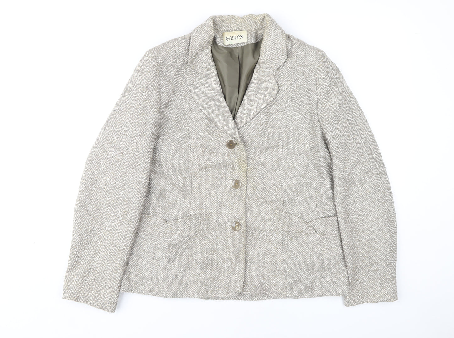 Eastex Women's Beige Tweed Blazer Size 14