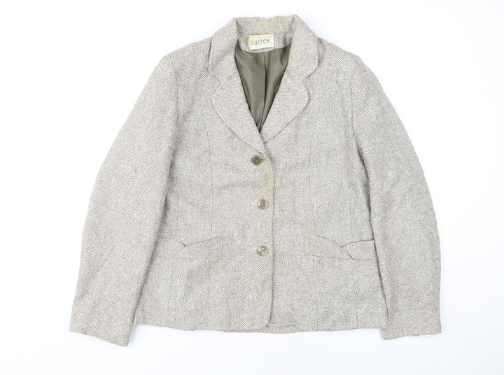 Eastex Women's Beige Tweed Blazer Size 14