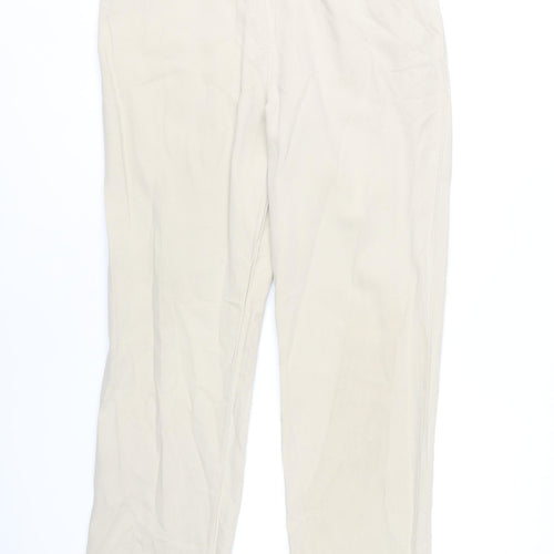 Classics Beige Women's Trousers, Size 12, Relaxed Fit