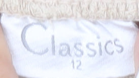 Classics Beige Women's Trousers, Size 12, Relaxed Fit
