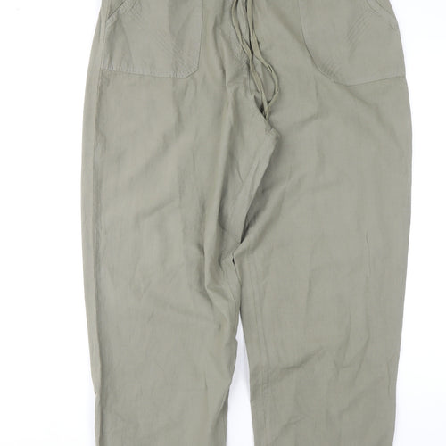 Classics Women's Green Trousers, Size 14, Cotton Casual