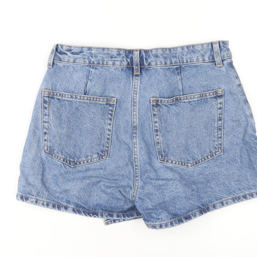 Zara Women's Blue Denim High-Waisted Shorts Size 8