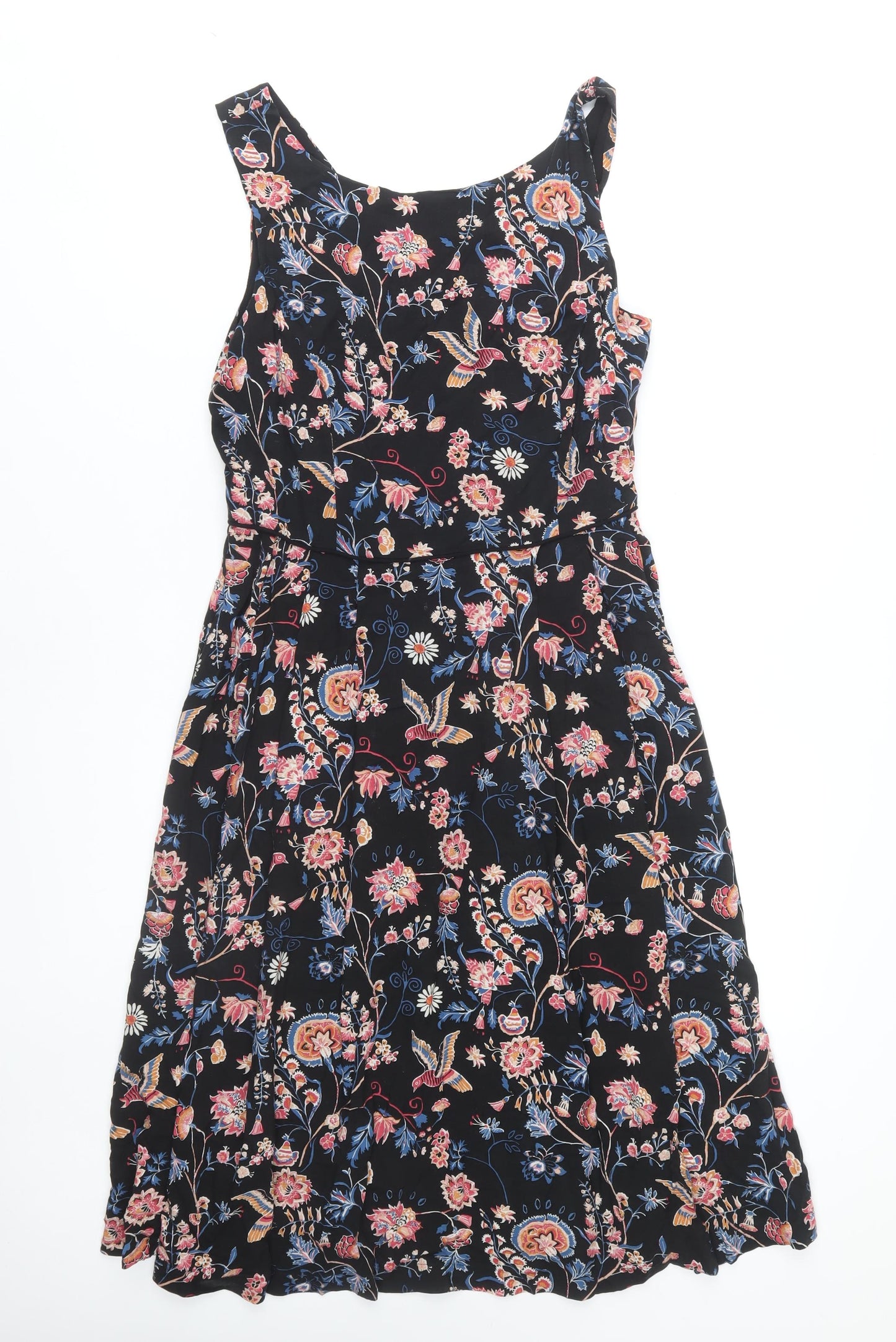 Monsoon Women's Black Floral Dress Size 10