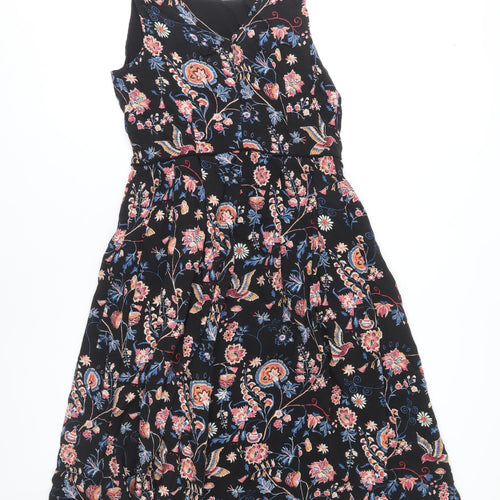 Monsoon Women's Black Floral Dress Size 10
