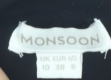 Monsoon Women's Black Floral Dress Size 10