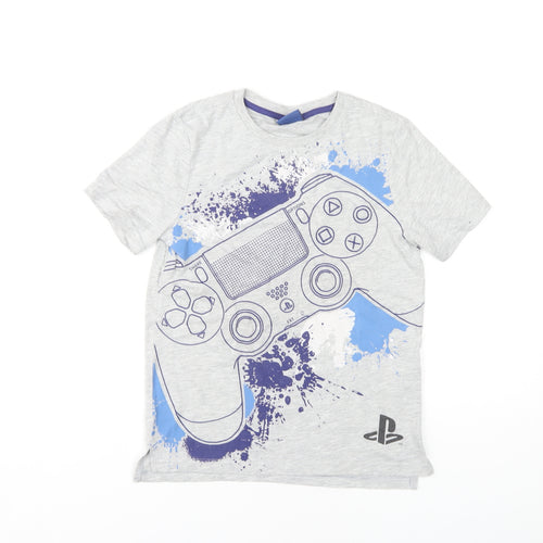 Fashion UK PlayStation Grey Boys T-Shirt Size 9-10 Gaming