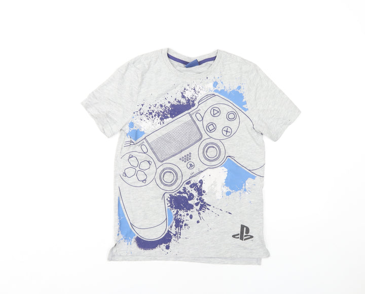 Fashion UK PlayStation Grey Boys T-Shirt Size 9-10 Gaming