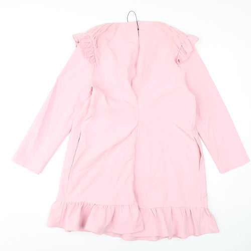 Zara Women's Pink Long Sleeve Dress Size 12