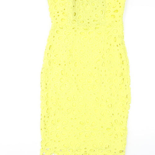 Myleene Klass Women's Yellow Bodycon Midi Dress, Size 10