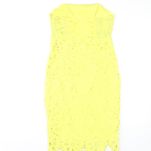 Myleene Klass Women's Yellow Bodycon Midi Dress, Size 10