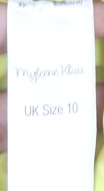 Myleene Klass Women's Yellow Bodycon Midi Dress, Size 10