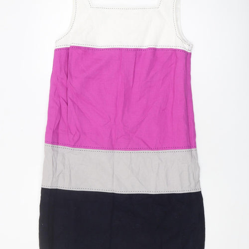Marks and Spencer Women's Colourblock Linen Dress UK 12