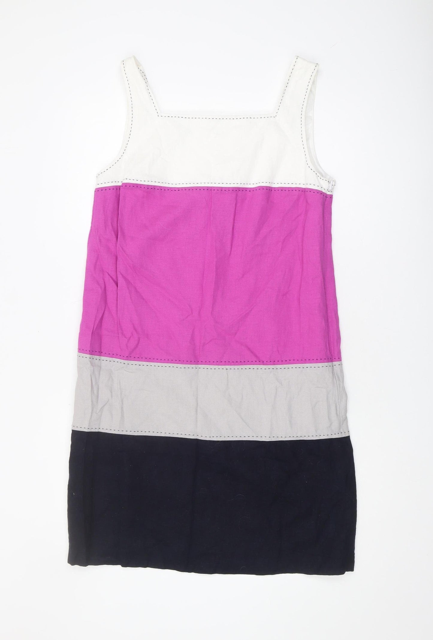 Marks and Spencer Women's Colourblock Linen Dress UK 12