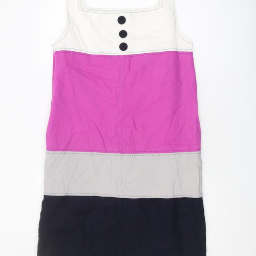 Marks and Spencer Women's Colourblock Linen Dress UK 12