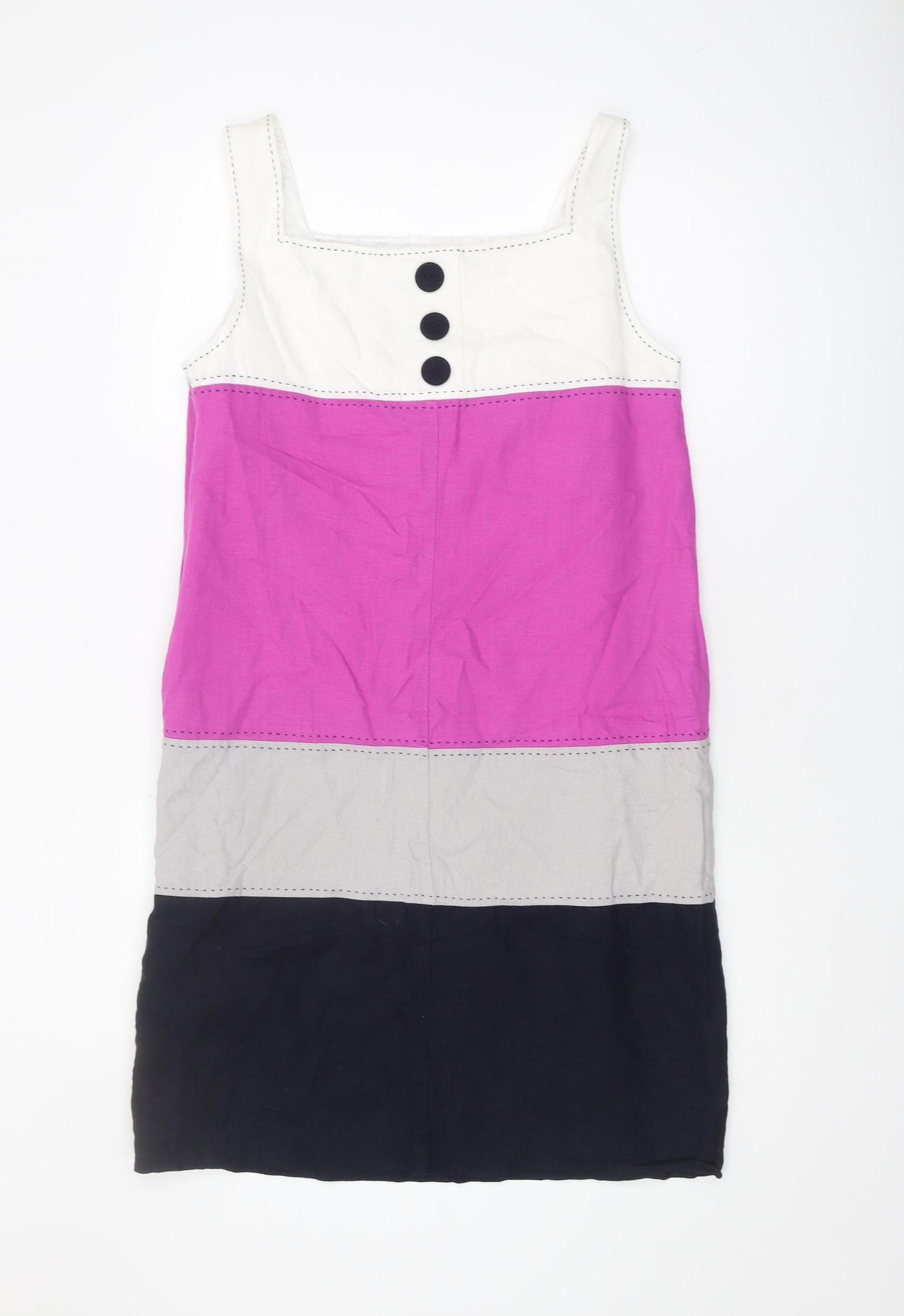 Marks and Spencer Women's Colourblock Linen Dress UK 12