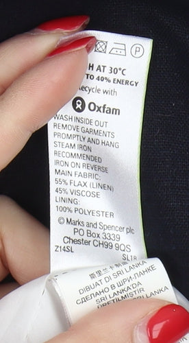 Marks and Spencer Women's Colourblock Linen Dress UK 12