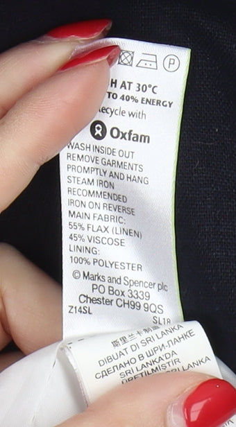 Marks and Spencer Women's Colourblock Linen Dress UK 12