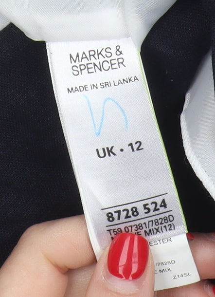 Marks and Spencer Women's Colourblock Linen Dress UK 12