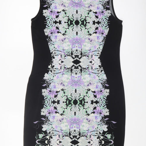 Marks and Spencer Women's Black Floral Sheath Dress Size 12