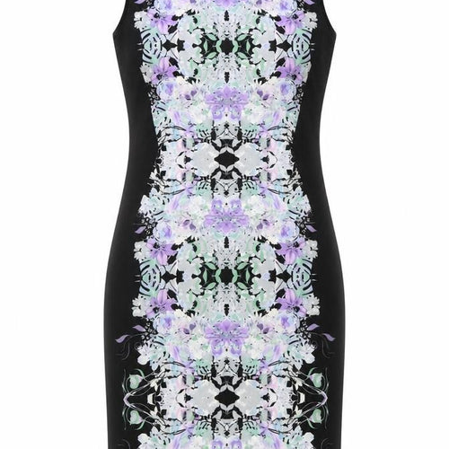 Marks and Spencer Women's Black Floral Sheath Dress Size 12