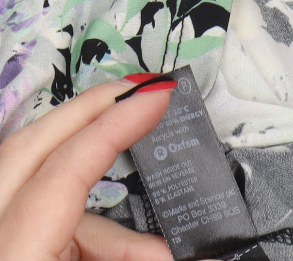 Marks and Spencer Women's Black Floral Sheath Dress Size 12