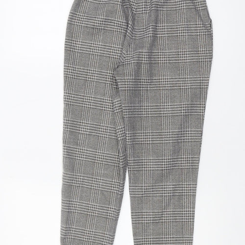 Next Girls Grey Check Trousers, Size 10 Years, Elastic Waist