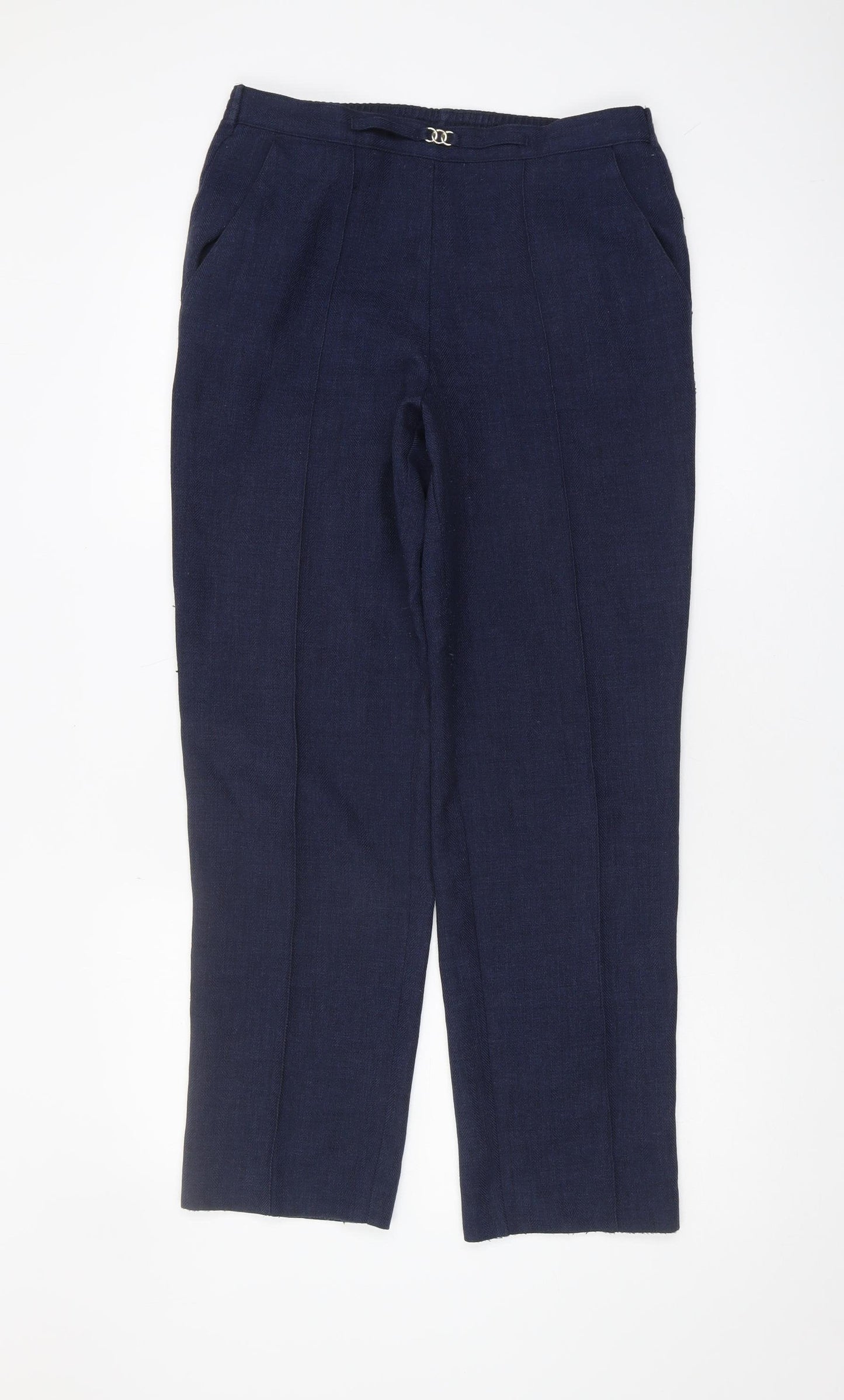 Marks and Spencer Women's Blue Cropped Trousers UK 10