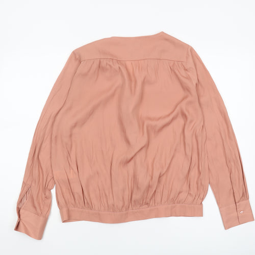 La Redoute Women's Pink Wrap Blouse Size 10