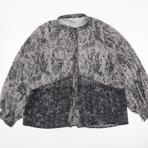 Next Women's Grey Animal Print Blouse Size 16