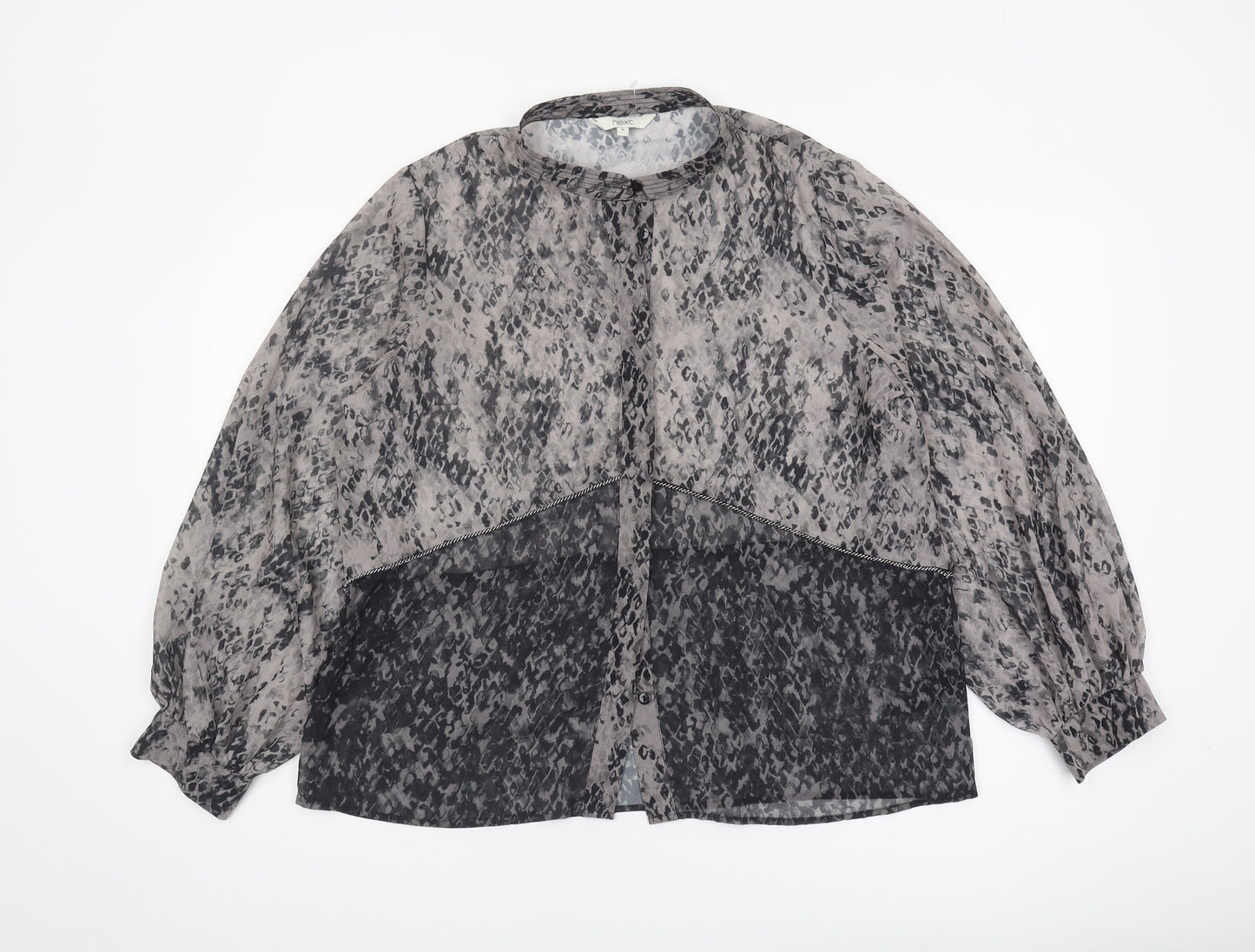 Next Women's Grey Animal Print Blouse Size 16